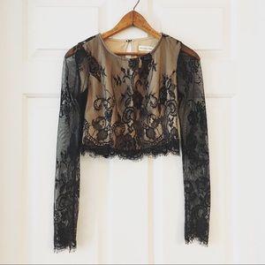Abercrombie Eyelash Mesh Lace Crop Top